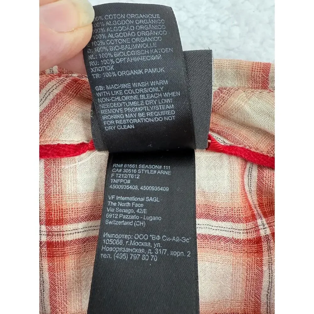 The North Face ARNE Plaid Short Sleeve Chest Pocket Casual Shirt Mens Large‎